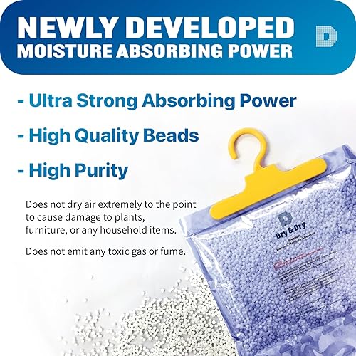 Miniatura 4 de Dry & Dry Paquete de 12 deshumidificadores absorbentes de humedad de primera calidad 14 onzas para deshumidificadores para el hogar,