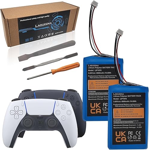 LIP1078 4000mAh Battery (2-Pack) Compatible with Sony PS5 PlayStation 5 Dual Sense Controller CFI-ZCT1W Gamepad