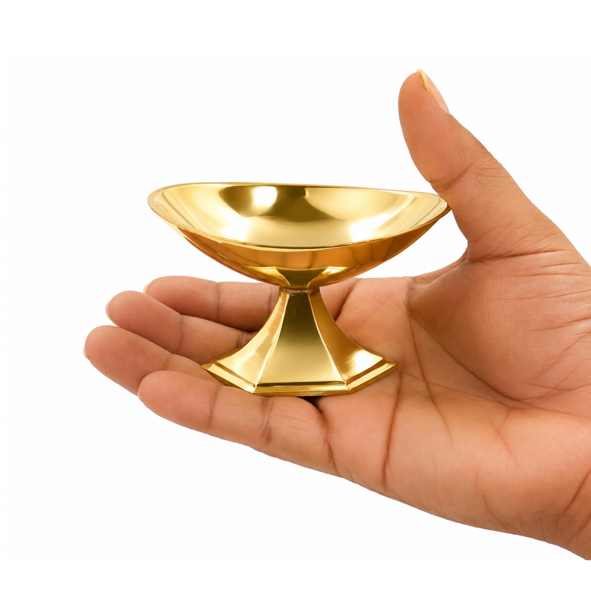 Putrika Brass Kumkum Bowl for Pooja | Haldi Kumkum Box Brass | Sindoor Container | Kumkum Box for Return Gift |Pooja Items Organizer | Haldi Kumkum Holder Set for Home Temple-Boat kumkum 1