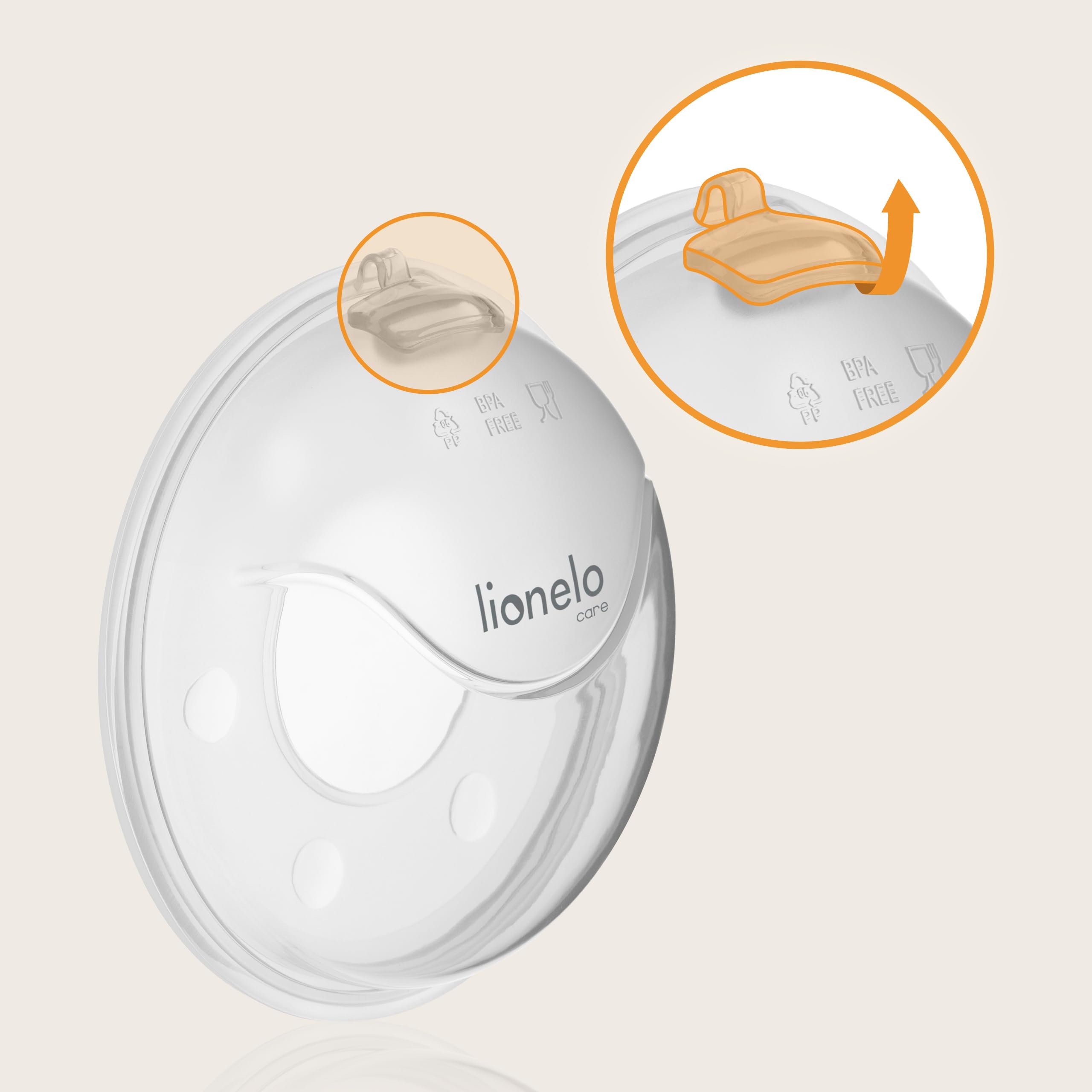 Lionelo Milky Plus – 2 colectores de leche reutilizables de silicona sin BPA, 40 ml cada uno, cómodos, discretos, a prueba de fugas