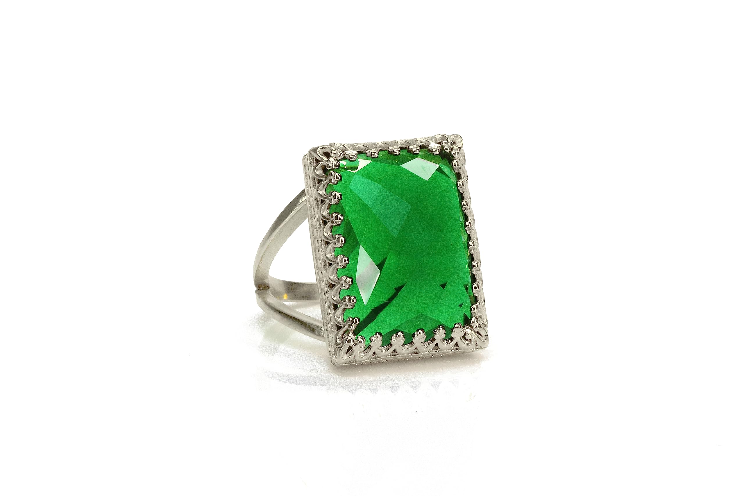 Anemone Smaragd Ring im Gold - Mai Geburtsstein Ring, Aussage Ring, Edelstein Ring - Handgemachte Mode Gold Ring - Handwerker Schmuck und Geschenk für Ihr Geburtstag, Jahrestag - Anpassbare