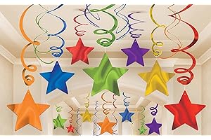 Rainbow Star Swirl Decorations for Classroom