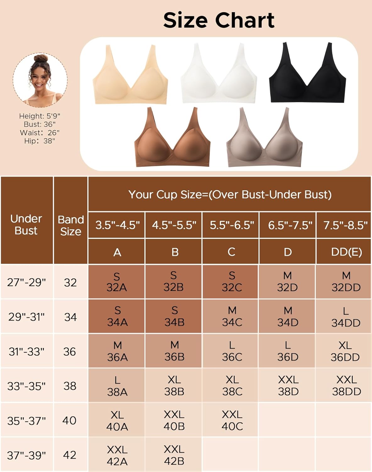 INNERSY Womens Seamless Wireless Bra Soft No Underwire Push Up Bralette Full Coverage Everyday Bra - Image 7