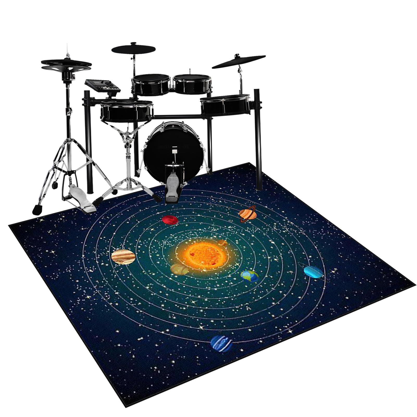 Tappeto per Batteria Tappeto a Tamburo Professionale Tappetino per Batteria Elettronica Strumenti Musicali Coperta Antiscivolo Tappetino Insonorizzato Tappeto Drum Accessori per Batteria 120 x 80 cm