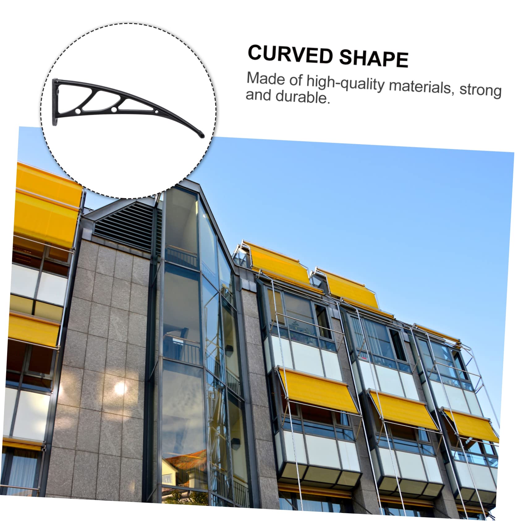 2 Piezas Soporte De Cubierta De Lluvia Soporte Para Toldo De Terraza Refugio De La Puerta Estantería Aire Toldo De Ventana Marquesina De La Puerta Claro Black El Plastico