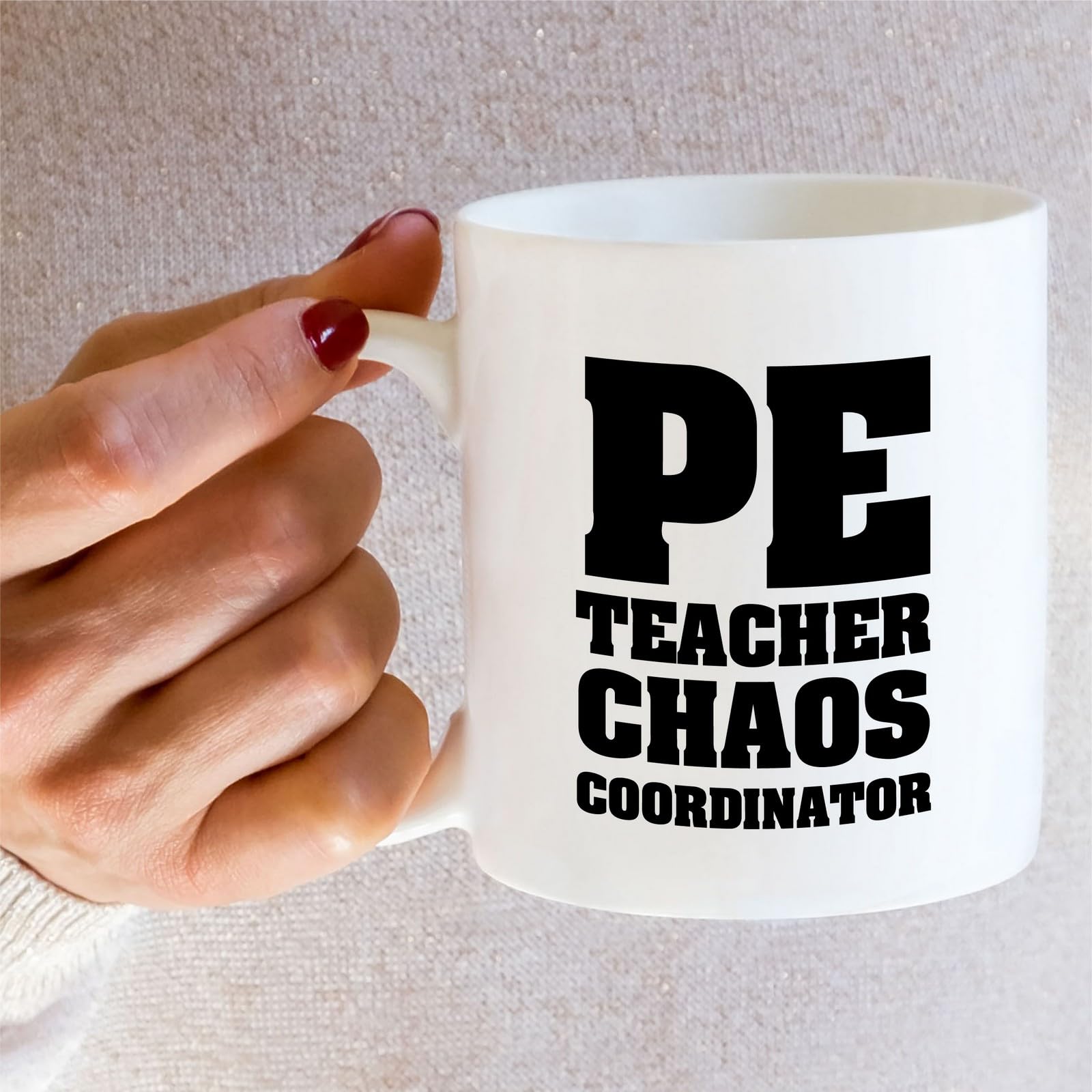 Retreez Funny PE Teacher Mug - PE Teacher Chaos Coordinator - 11 Oz Ceramic Coffee Or Tea Cup - Hilarious Gift for Physical Education Teachers - Ideal for Appreciation, Birthday and Energizing Break