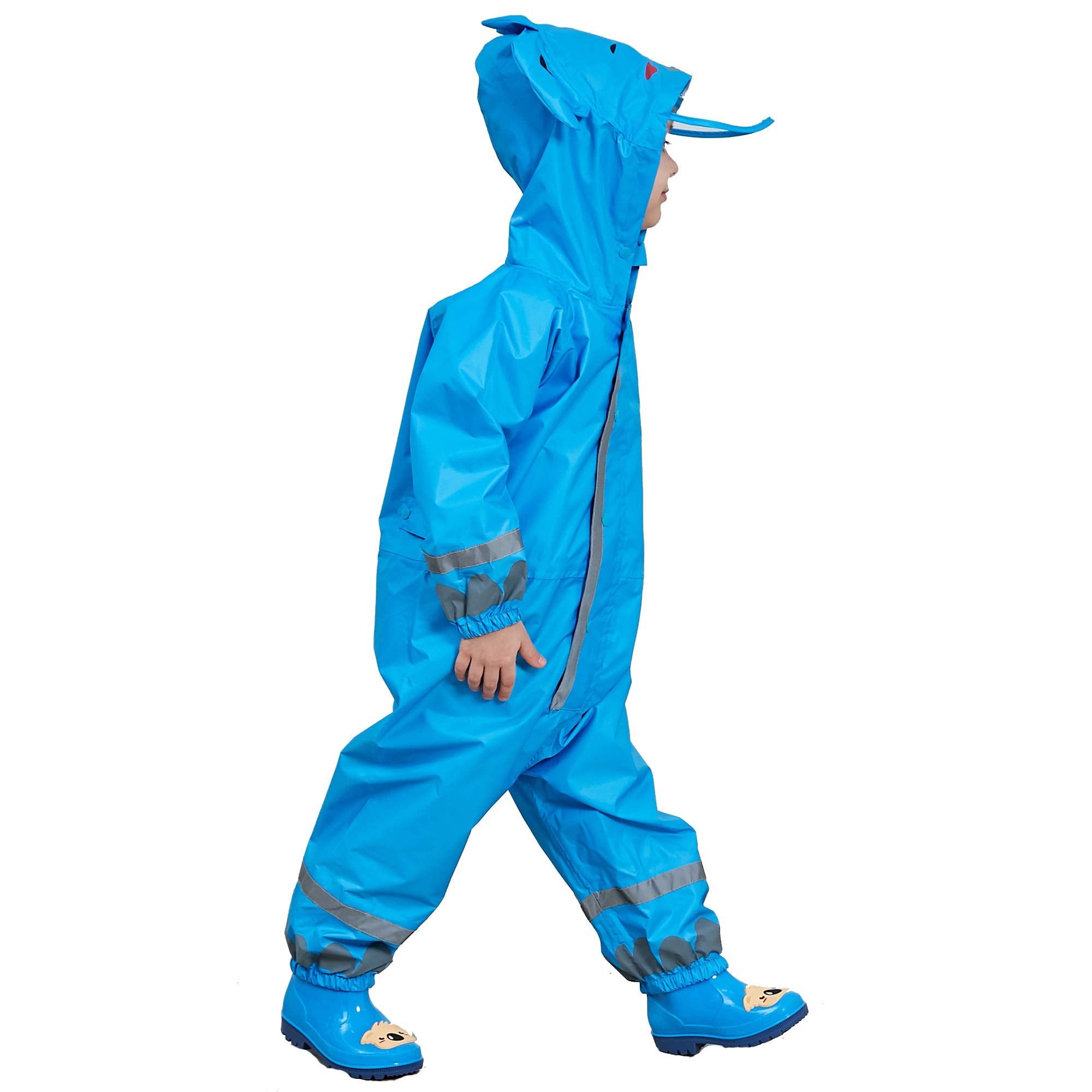 JinBei Imperméable Enfant Garcon Fille Avec Capuche Velo Complet Animal Combinaison Sport Manteaux Protection Poncho Pantalon Respirant Randonnée Pluie Unisexe 3-10 Ans