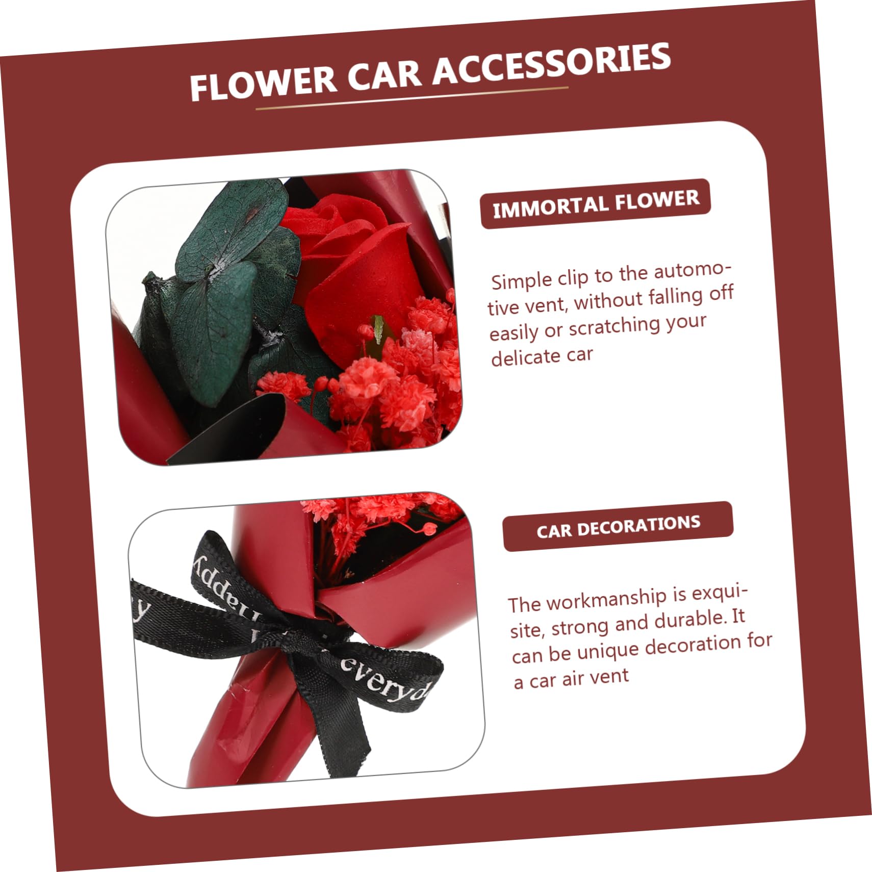 Gatuida 5pezzi Fioriera Per Auto Con Clip Aromatica Decorazione Interni Auto Con Fiori Secchi Profumazione Per Ufficio e Casa Accessorio Versatile Per Ogni Occasione