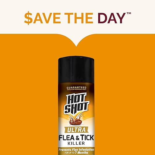 Miniatura 7 de Hot Shot Ultra Flea & Tick Killer (Aerosol), fórmula mata pulgas, huevos de pulgas y larvas de pulgas, garrapatas, escarabajos de alfombra y ácaros