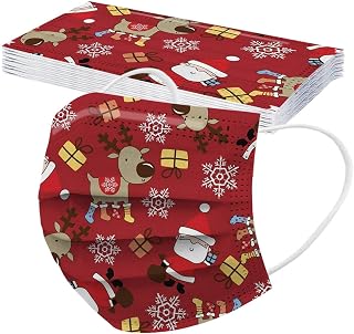 Celendi Christmas Face_Masks Disposable Adult_Masks with Designs Breathable Xmas_Masks Disposable