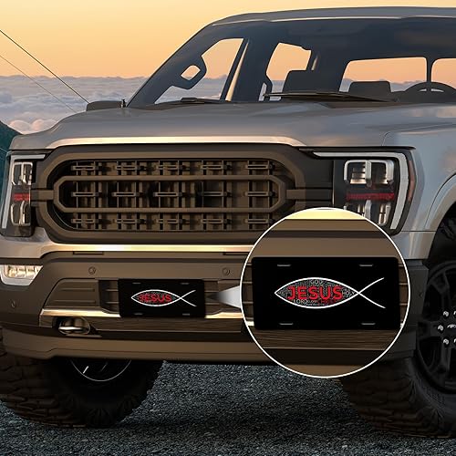 Miniatura 6 de Cubierta de placa de matrícula de pez de Jesús, fe cristiana, religiosa, Dios Jesús, placa de matrícula personalizada de aluminio, novedosa etiqueta