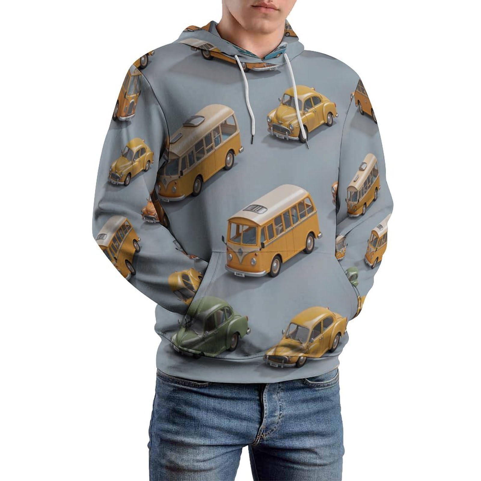 Pull à capuche imprimé mignon sans décoloration sweat léger pour toutes saisons