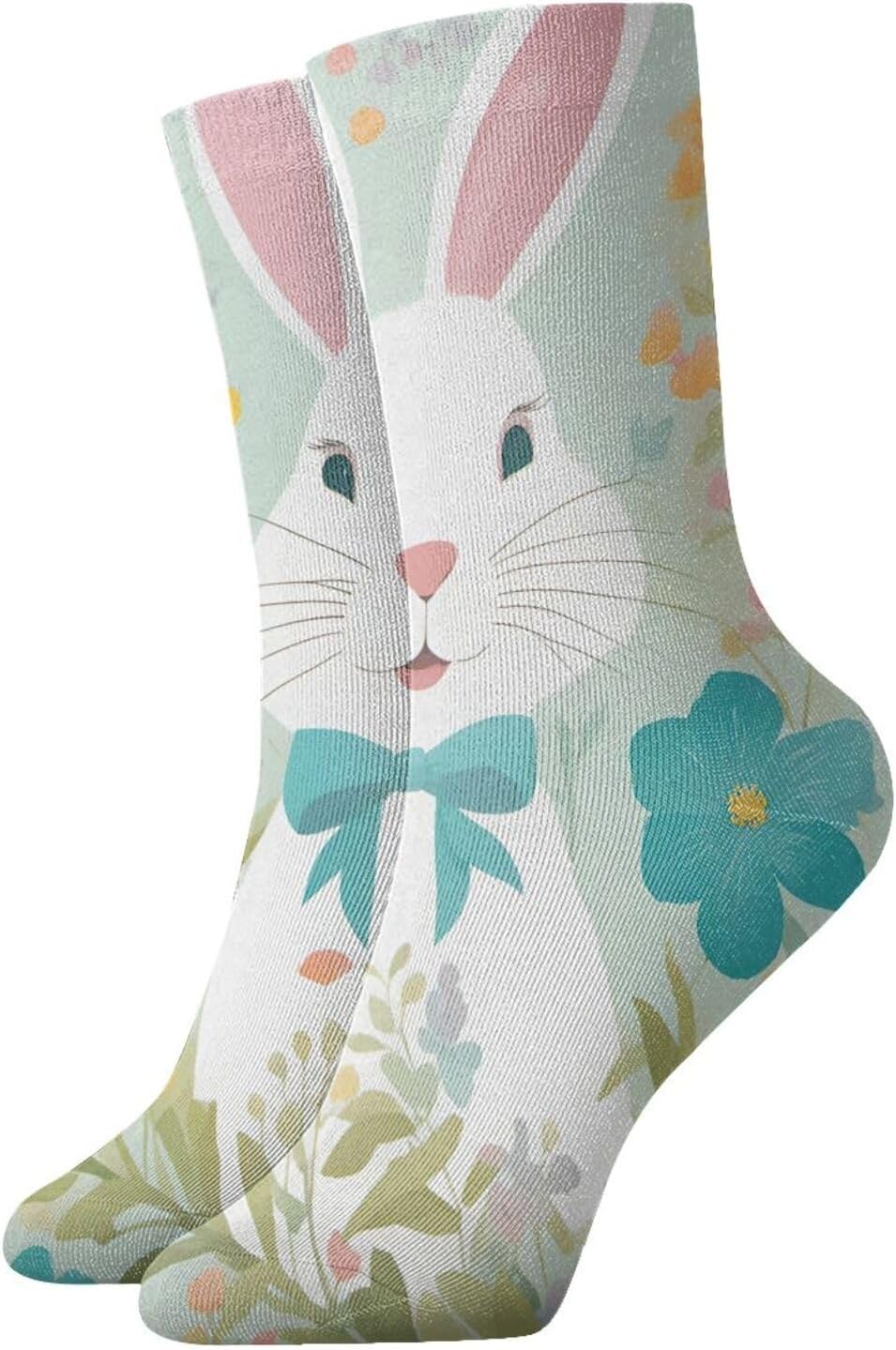 Easter Bunny Floral Print Men Women Thick Winter Sock For Soft Warm Gift Daily Wear Hiking Sports Outdoor
