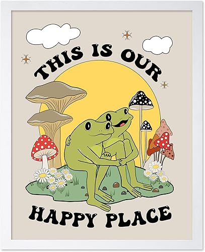 Miniatura 9 de Poster Master Póster con texto en inglés «You Are Exactly Where You Need To Be», impresión retro de rana, arte musical, arte de hongos, arte de cita