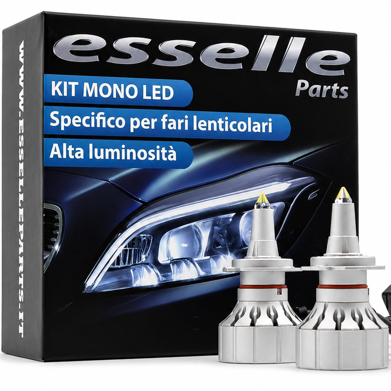 Kit Full LED H7 Monoled al Quarzo per Fari Lenticolari 13600LM 6500K Bianco Ghiaccio, Canbus Integrato, Plug & Play, Alta Luminosità 360°, No Errori, 2 Lampade
