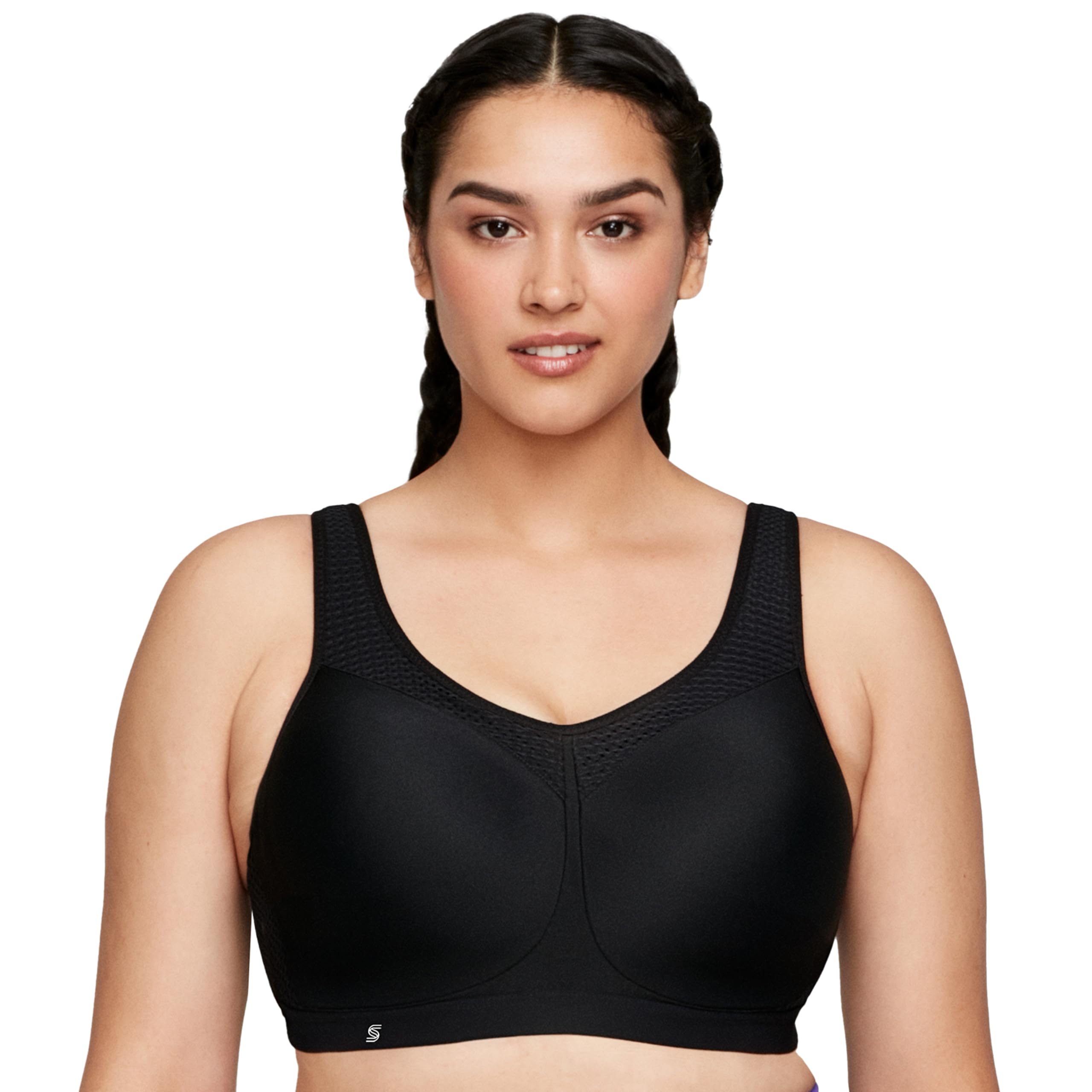 Glamorise Große Größen Plusgröße Bügel-Sport-BH für hohe Belastung Nr. 9066, Schwarz, 100D