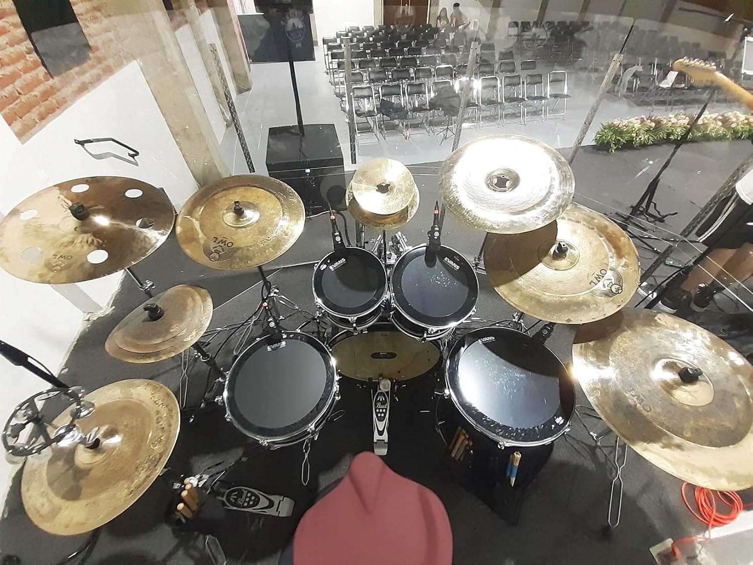 Drum Shield - 5 Panels w/Deflectors - Converts to 10ft x 6ft Drum Cage - Pre-Installed Full-Length Stainless Steel Hinges. For Practice & Performance.