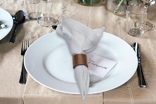 Miniatura 296 de Servilletas de lino y algodón de 18 x 18 pulgadas natural con vainica, servilletas de boda, servilletas de cóctel, servilletas de tela, servilletas