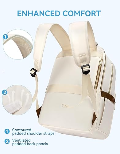 Miniatura 10 de BOSTANTEN Mochila para laptop de 15.6 pulgadas para mujeres, mochila de viaje para profesores universitarios, mochila de viaje con puerto de carga