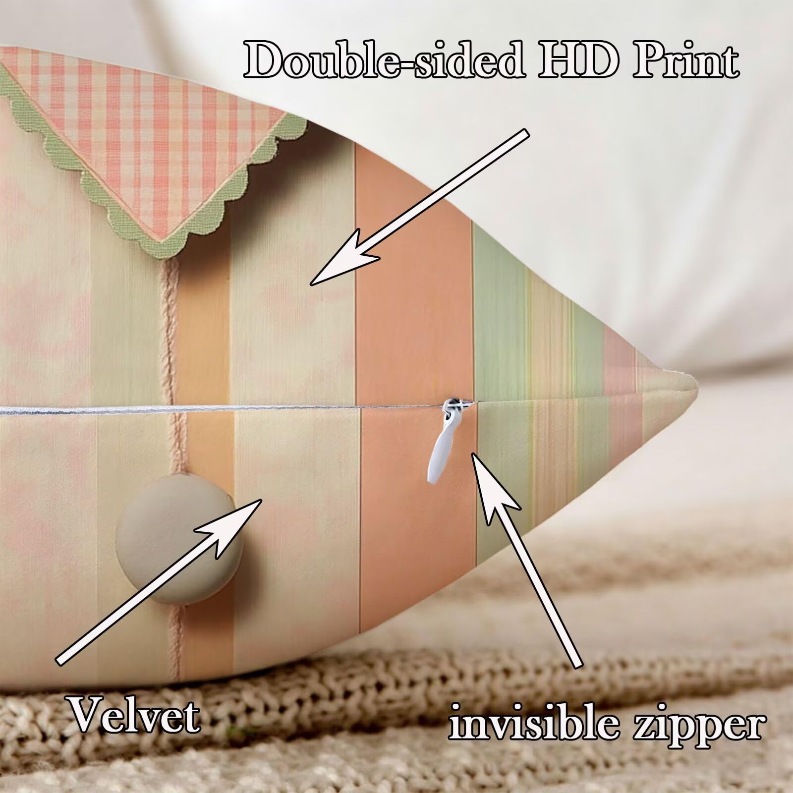 Kissenbezug 65x65cm Outdoor Kissen 2er Set Gitter Liebe-2 Samt Dekokissen