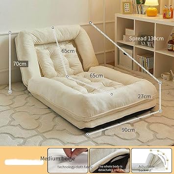 Folding Sofa Lounge Chair for Humans and Pets Ideal Balcony or Bedroom Dog Bed for Adults- Adjustable 5-Speed Support