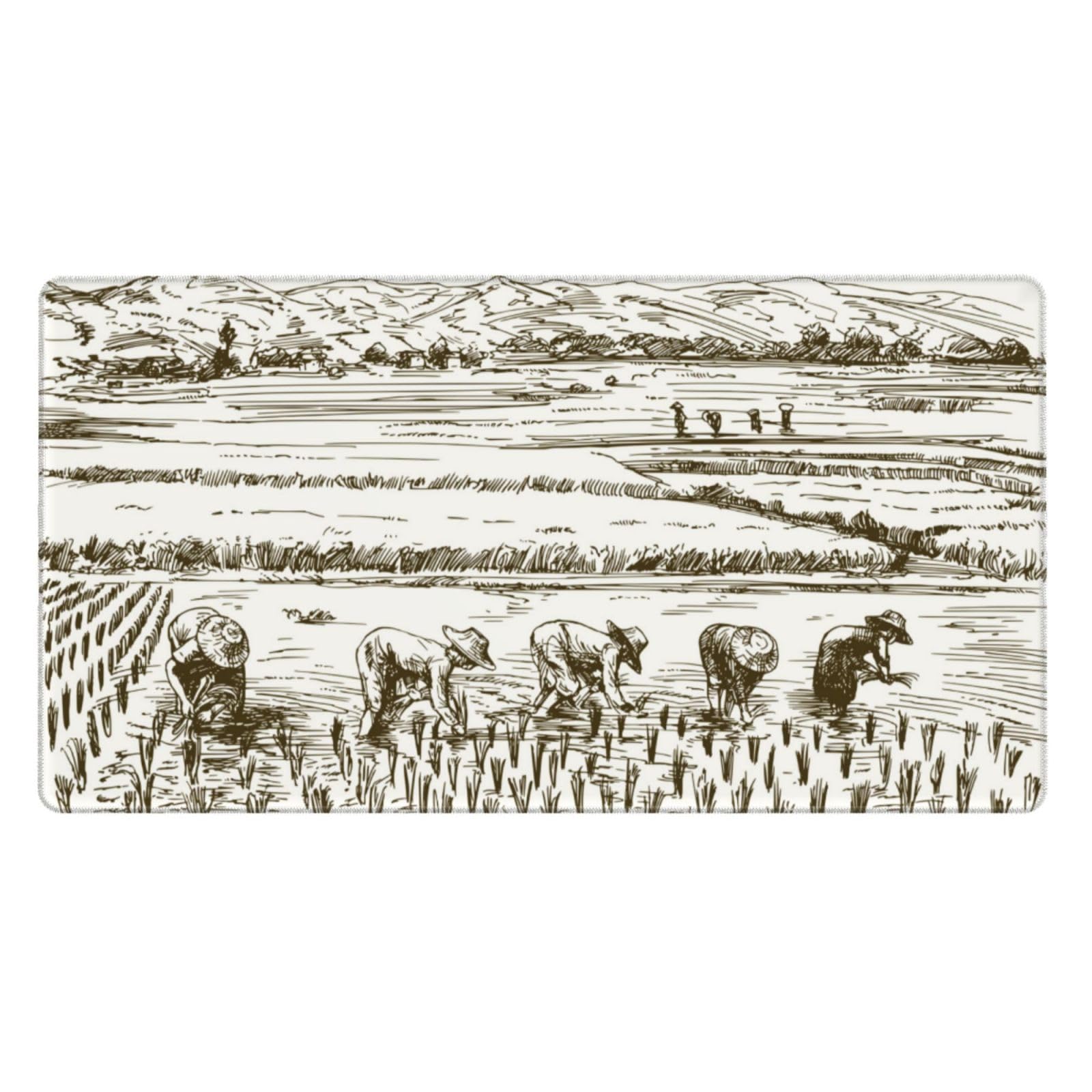 Cute Desk Mat Rice Harvest Mouse Pad,Extended Large Gaming Mouse Pad,Laptop Computer Keyboard Mouse Mat Desk Pad for Home Office Gaming Work 16x29.5in