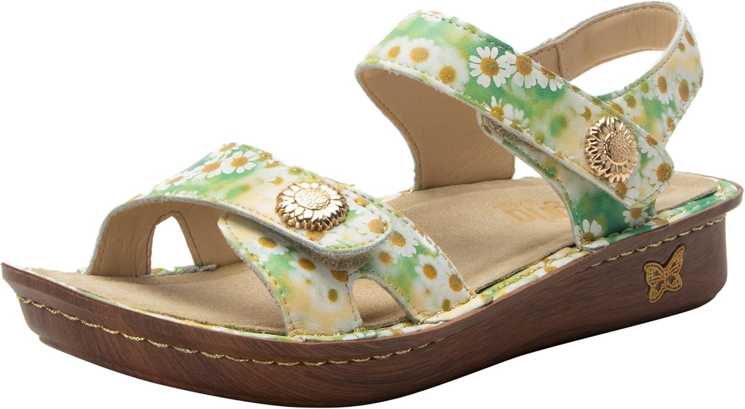 Alegria Womens Vienna Coming Up Daisies Leather Sandal 10.5-11 M US