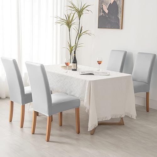 Miniatura 9 de Deisy Dee Fundas de cuero impermeables para sillas de comedor Parson (4, Burgandy)