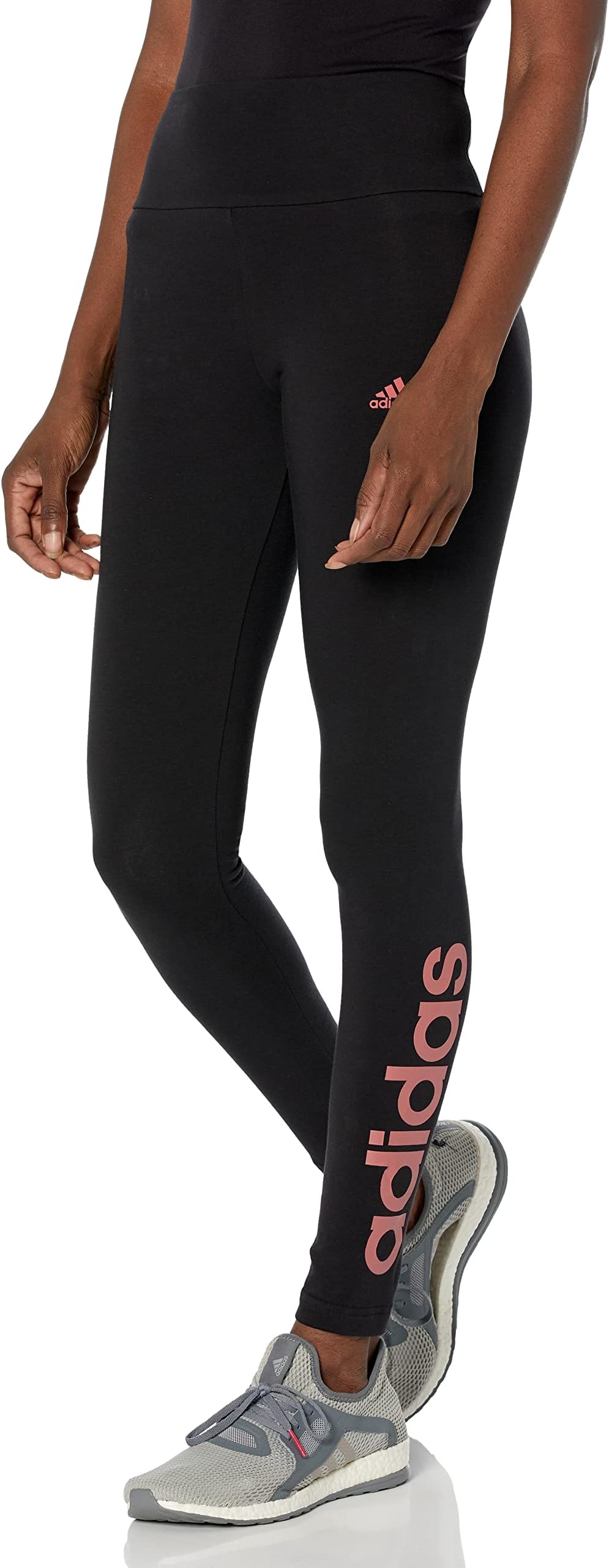 adidas red large logo leggings