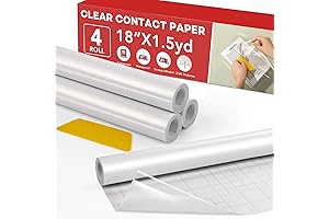 4 Rolls Clear Contact Paper Roll Self Adhesive Shelf Drawer Liner