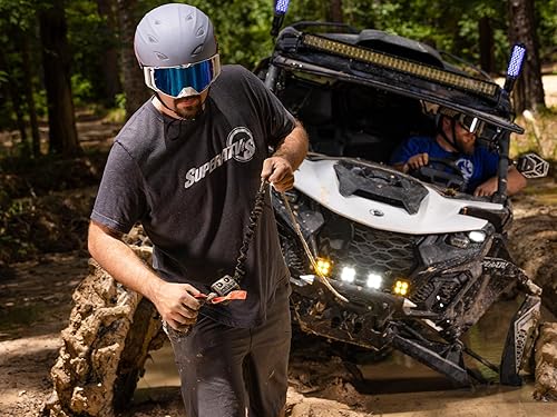 Miniatura 4 de Kit de cabrestante SuperATV de 6000 libras, negro, Ops UTV | Incluye 50 pies Cuerda sintética – Remoto inalámbrico – Aleación de aluminio Hawse –