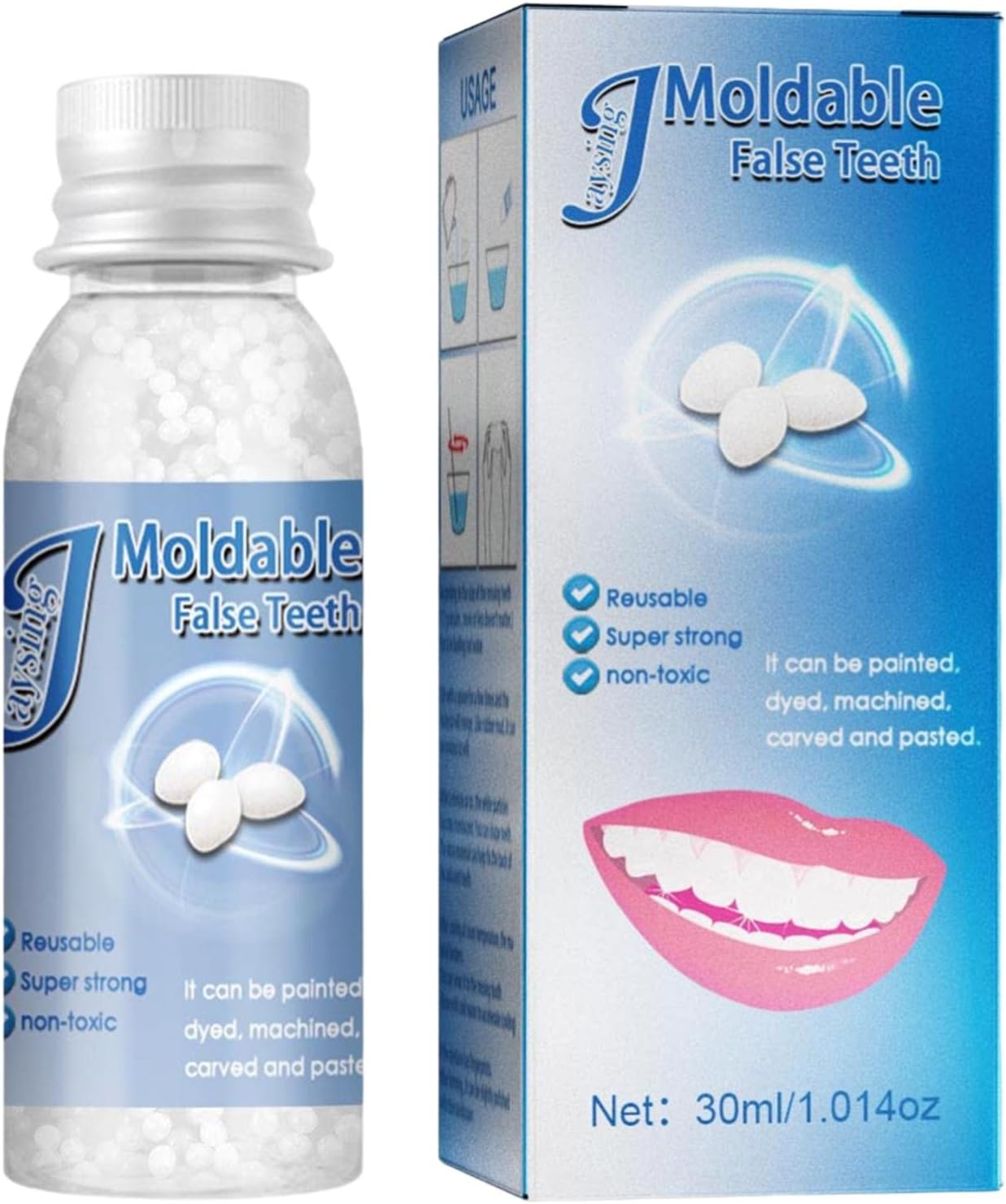 pinjing 5 Pcs Moldable False Teeth,Tooth Repair Kit - Fake Teeth For ...