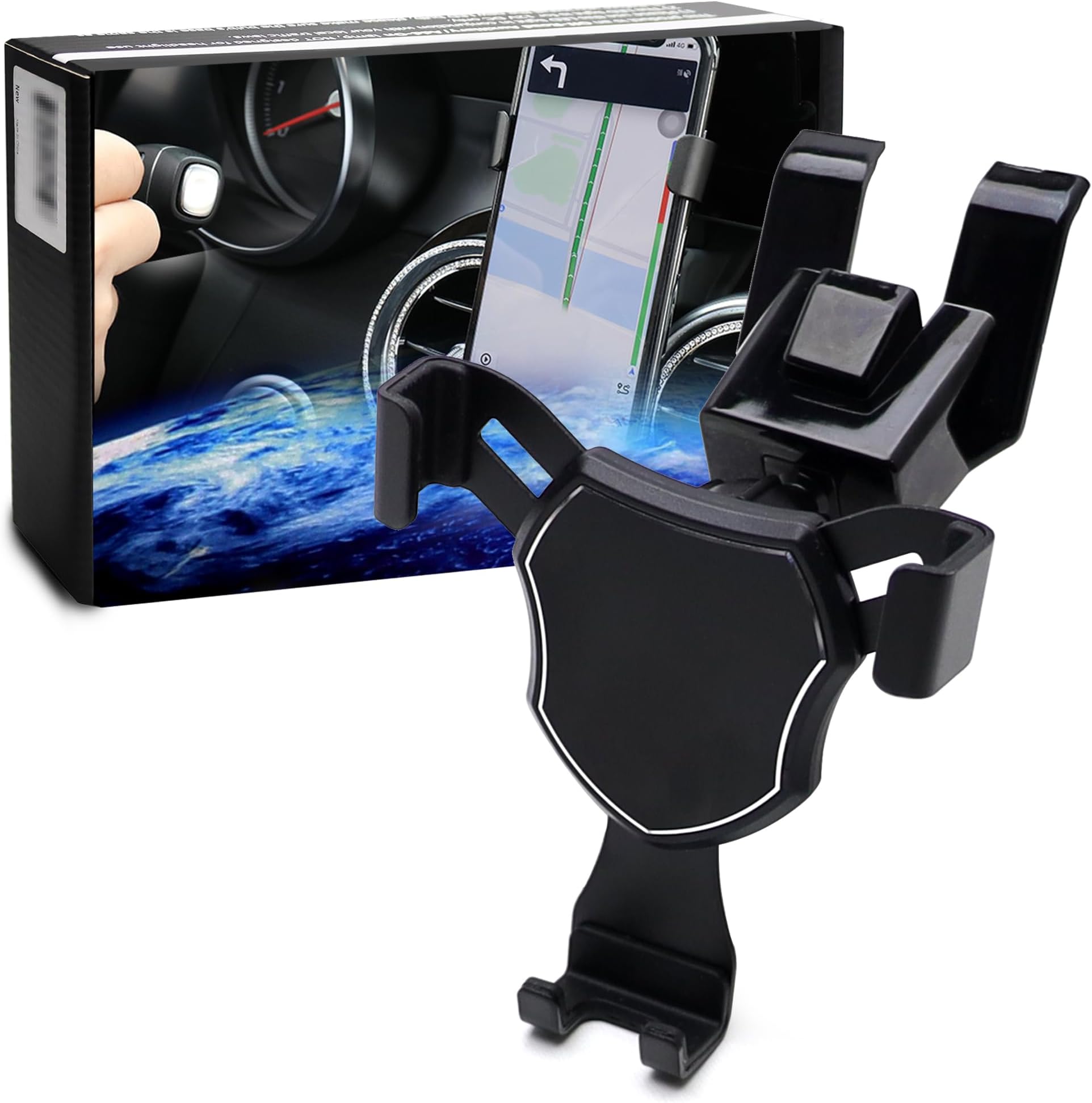 iJDMTOY Smartphone Gravity Holder w/Exact Fit Clip-On Dash Mount Compatible with Mercedes 2015-2021 W205 C-Class, 2016-2022 X205 GLC-Class (Won't Occupy Air Vent Opening)