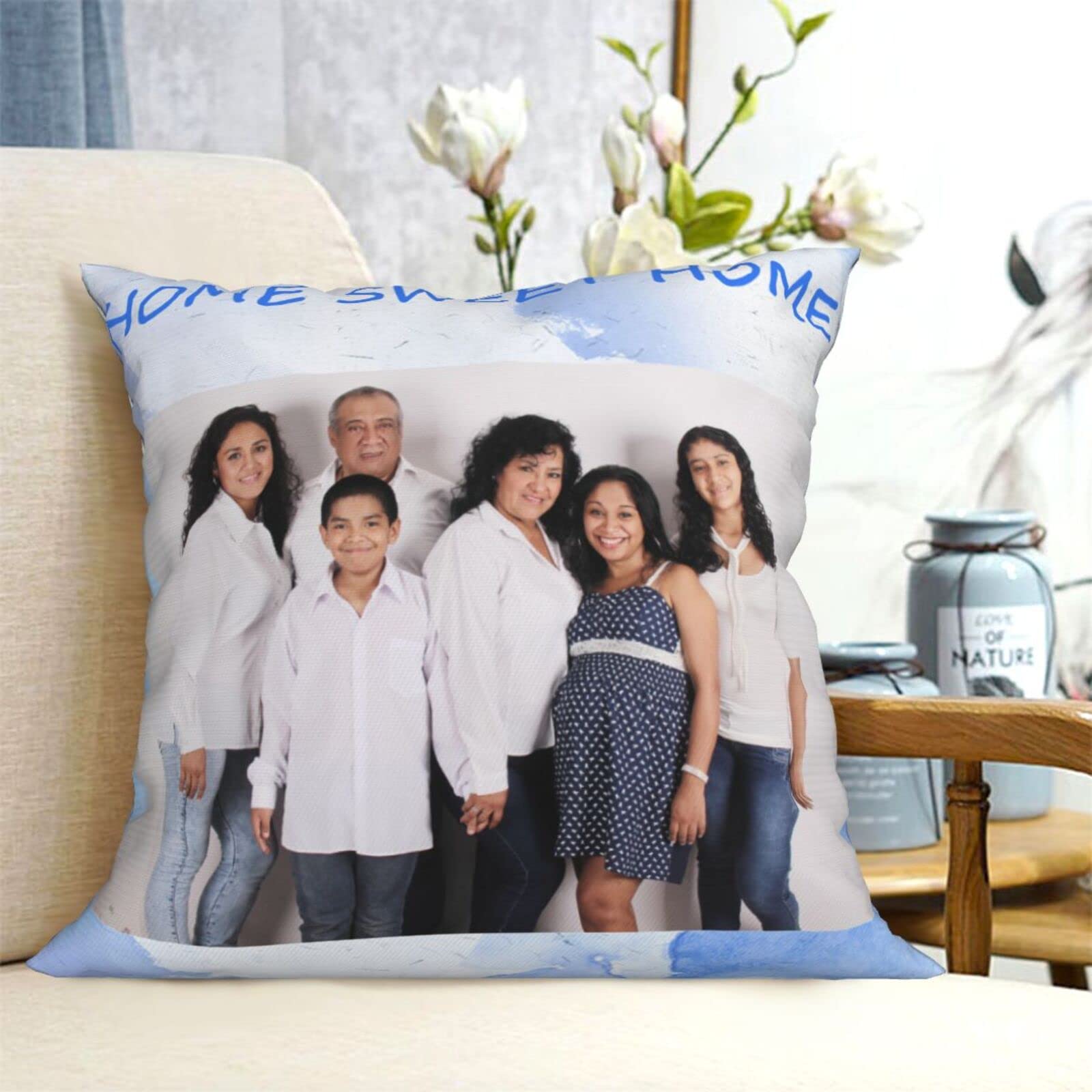 Cuscino natalizio personalizzato con stampa personalizzata pupazzo di neve Famiglia nome federa decorazione interna per camera da letto, divano, soggiorno, nonna regali
