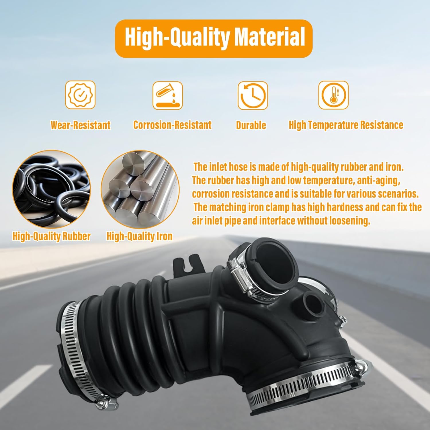 Intake Hose 1788120140 Compatible with Toyota Highlander Full Hybrid 2006-2010 Compatible with Lexus RX400h STD 6 Cyl 3.3L 3MZFE 2006-2008 17881-20140 (with Clamps 5PCS)