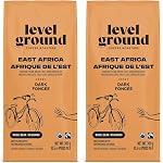 Level Ground Coffee - Mélange d ' artisanat de la tête de sentier - Roast foncé, café aux haricots entiers - Commerce équitable collectif, Organique, Kosher - Café spécialisé - Drip Brew, Presse française - Gros et équilibré - 300g / 10.5oz