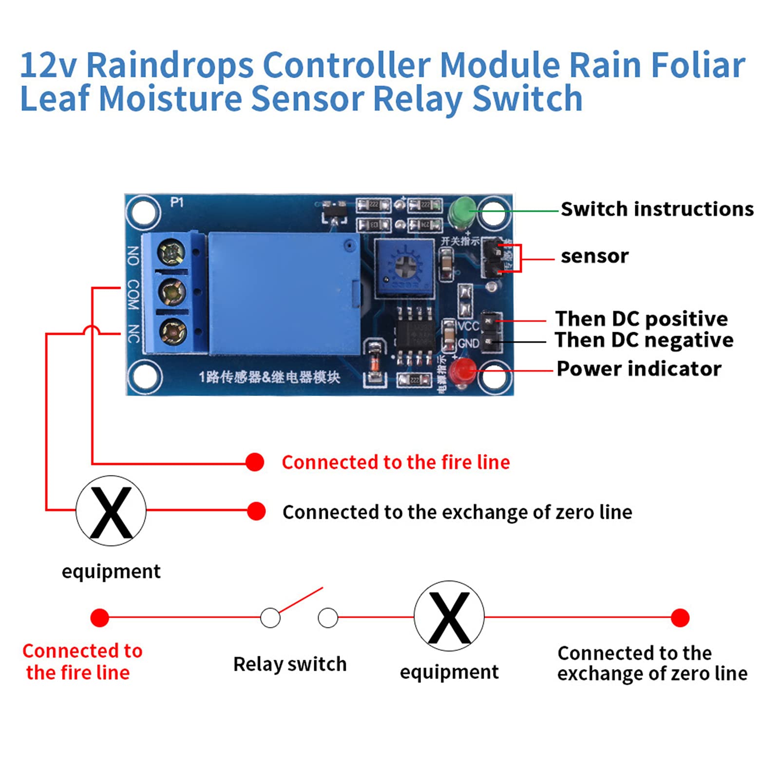 Sensore Pioggia E Umidità Con Relè 12V - Per Irrigazione Automatica E Monitoraggio Meteo - Foto 2