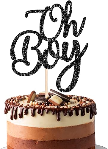 1 paquete de decoración de pastel Oh Boy con purpurina para baby shower, fiesta, decoración de pastel para It's a Boy Reveal tema de revelación de disponible en Yaxa Venezuela