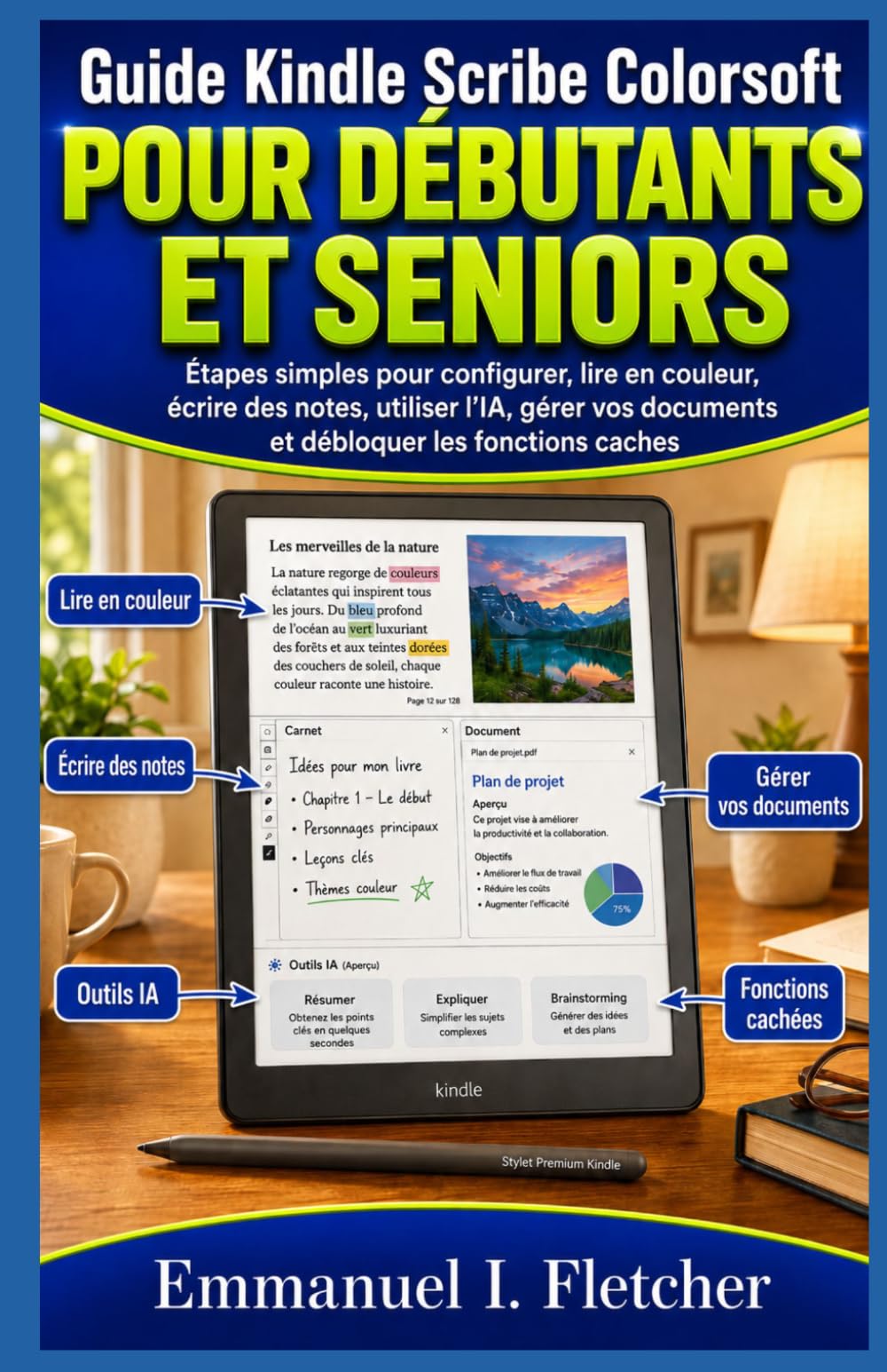 Guide Kindle Scribe Colorsoft pour Débutants et Seniors: Étapes simples pour configurer, lire en couleur, écrire des notes, utiliser l’IA, gérer vos documents et débloquer les fonctions caches