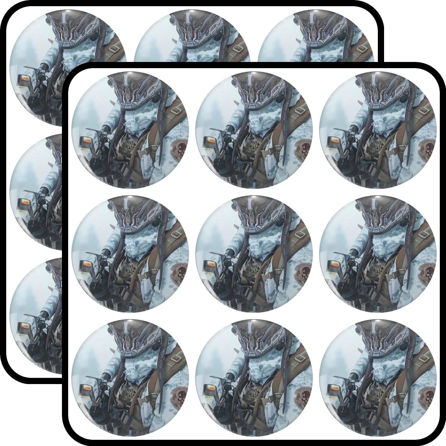 Winter Soldier Tactical Gear Military Character Action Movie Fan Art Design Gift 2 Inch 18-Pack Waterproof Vinyl Decals