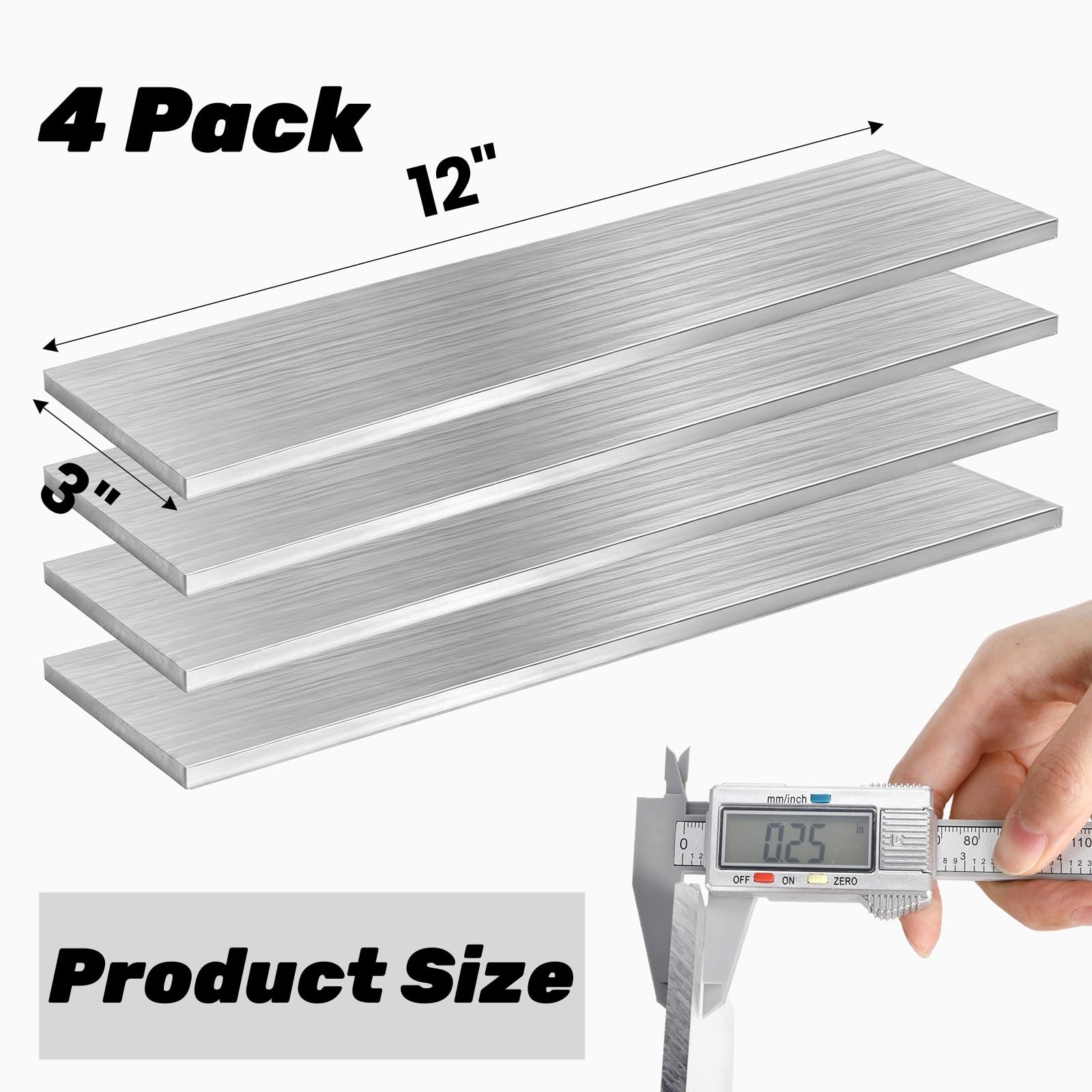 6061 Aluminum Flat Bars - 4 Pack -2