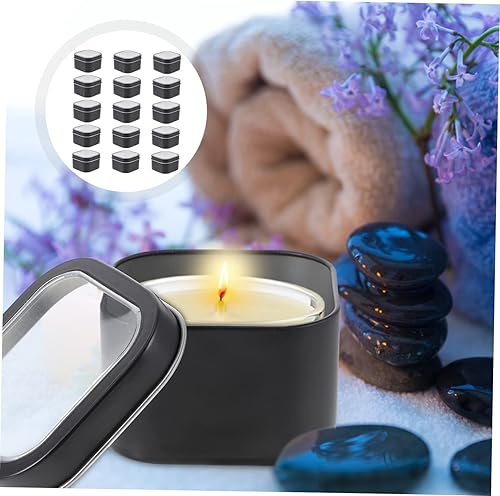 Miniatura 8 de VILLCASE Caja de hojalata de Navidad de 15 piezas recipientes cuadrados de latas con tapas Tarro de comida seca Contenedores de lata cuadrados