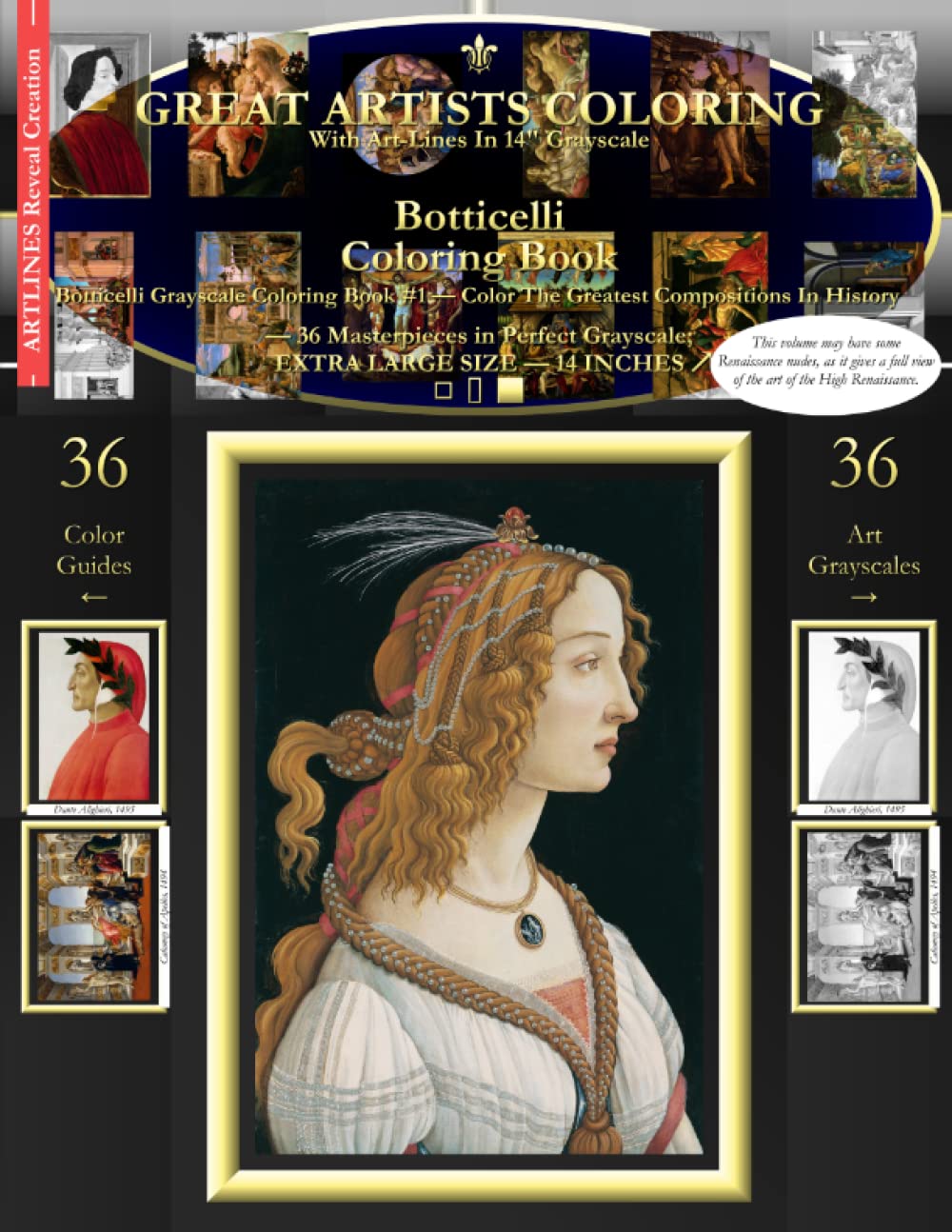Botticelli Coloring Book: Botticelli Grayscale Coloring Book #1 - Color The Greatest Compositions In History
