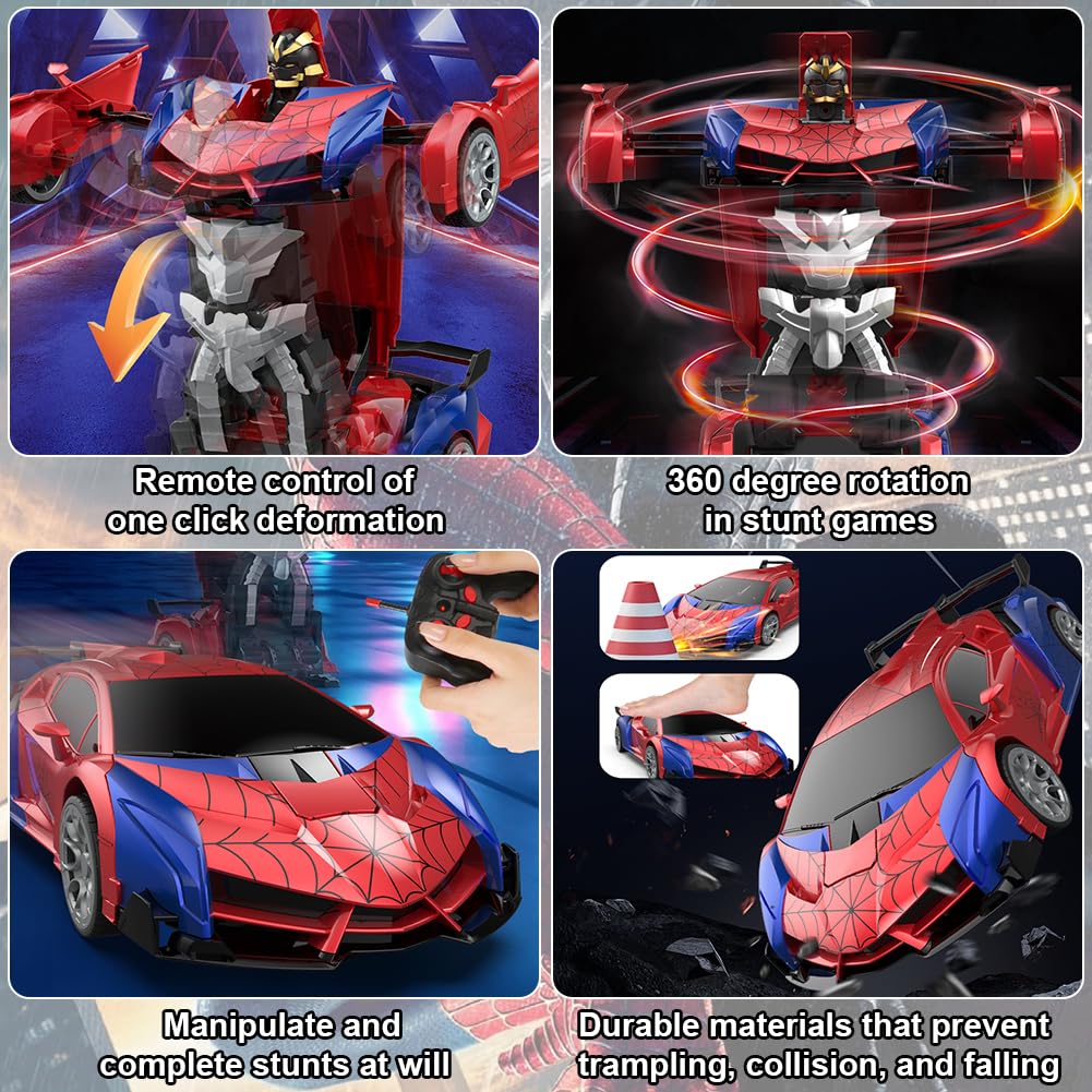 HATFRYF Transforming Remote Control Car, Transformable Robot RC Car Toy, RC Race Drift Cars, 360° Rotating, Kids Model Toy - Image 3