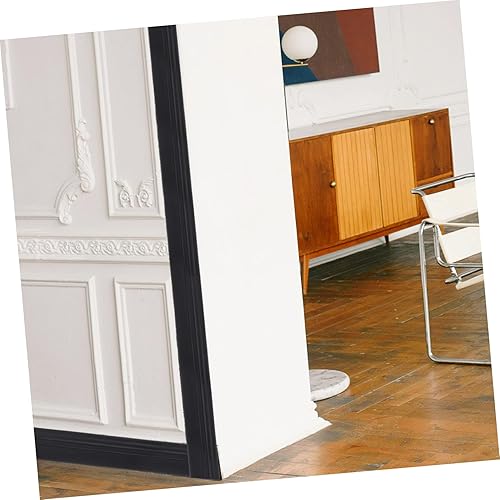 Miniatura 8 de Uonlytech 4 rollos de azulejos autoadhesivos para zócalos negros para despegar y pegar, calcomanías de pared para zócalo de suelo, molduras de