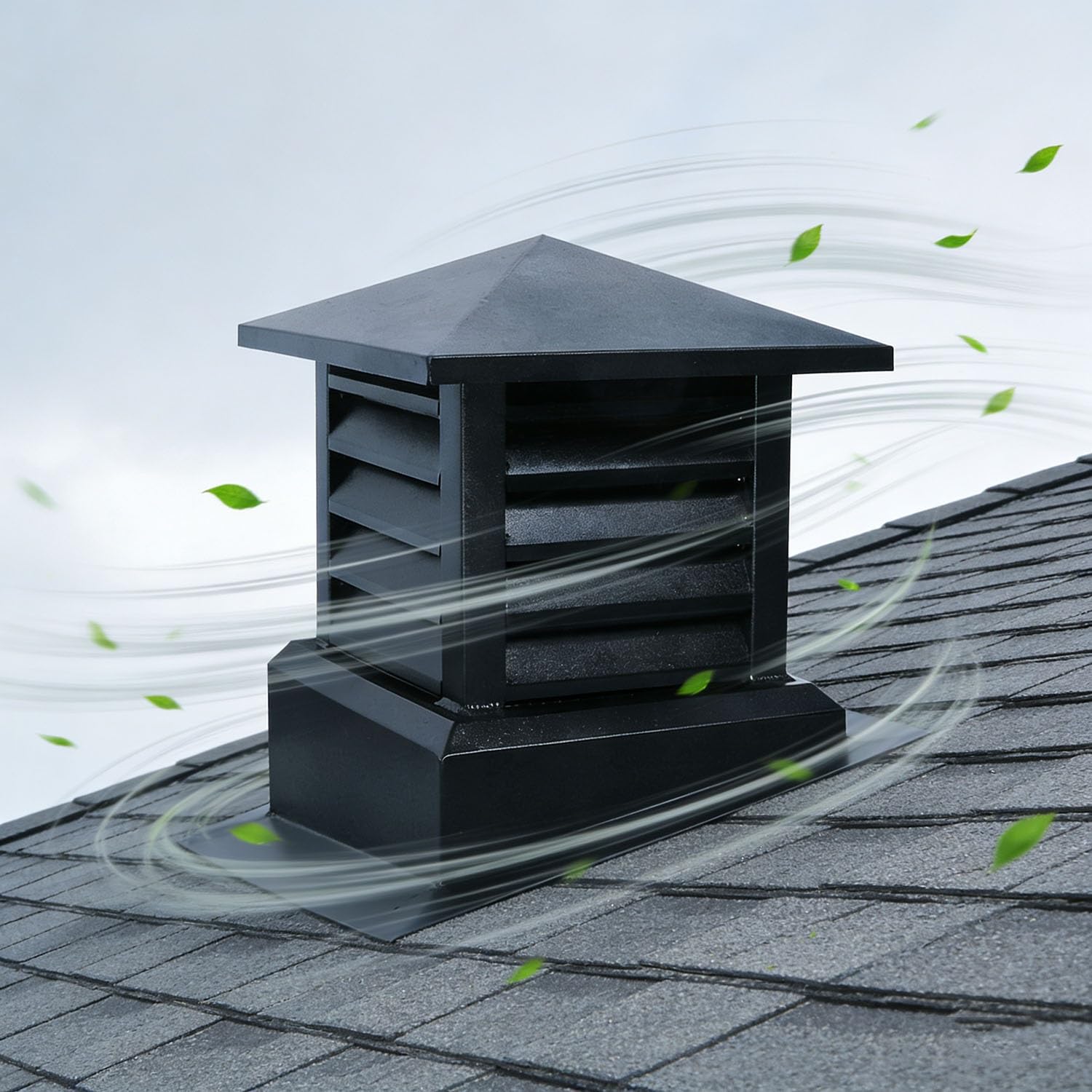Aleación de aluminio sombrerete de chimenea, Villa chimenea cubierta de conducto lluvia Louver cubierta 25 30 35cm duradero sombreretes de chimenea para Ventilación mejorada y protección, Instalació