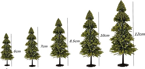 Miniatura 2 de 10 piezas de paisaje verde modelo de paisaje cedro tren paisaje paisaje pino miniatura diorama árboles modelo mixto para la arquitectura de