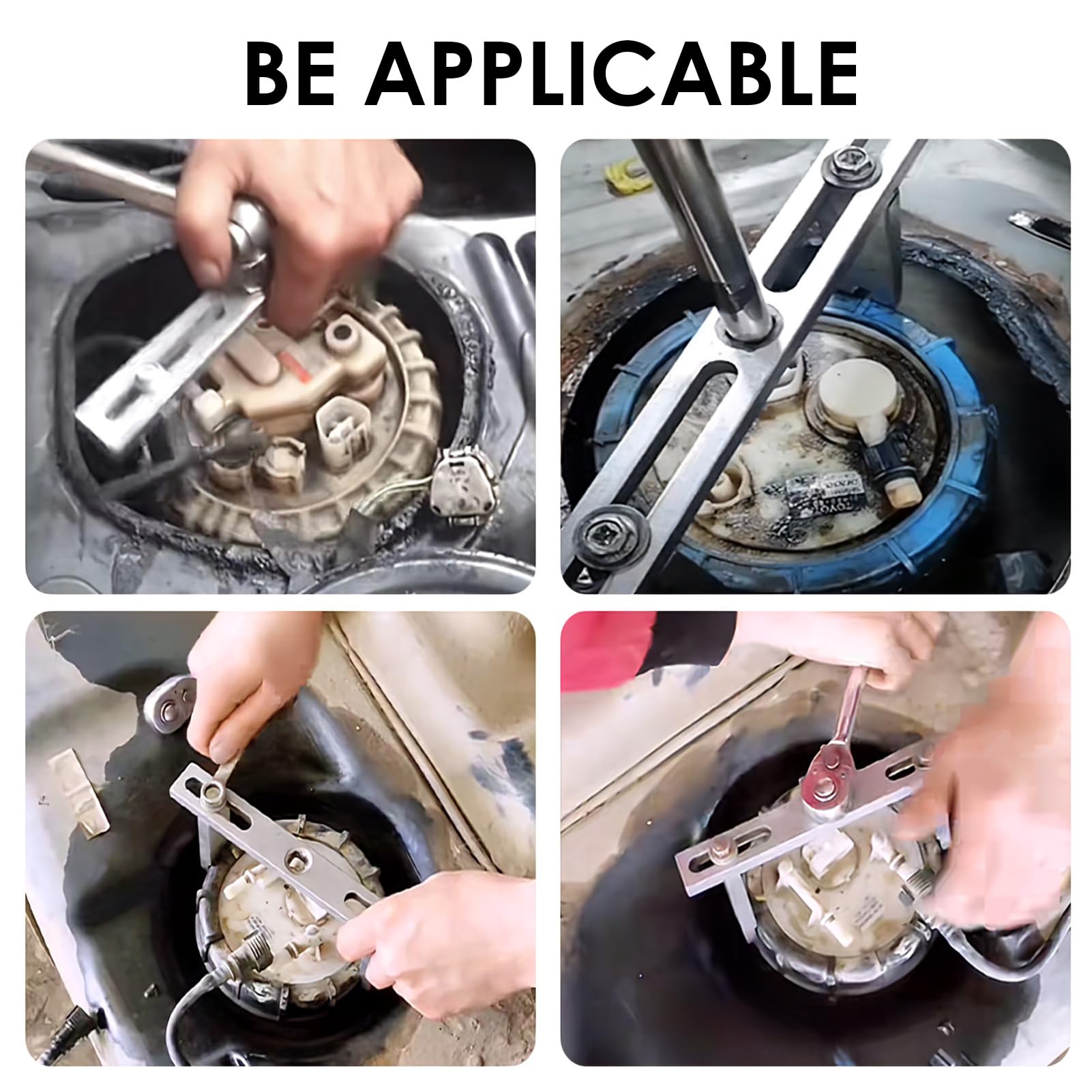 Chiave Regolabile Universale per Rimozione e Installazione Coperchio Pompa Carburante, Strumento per La Rimozione Della Pompa Del Carburant, Adatta a la Maggior Parte dei Veicoli