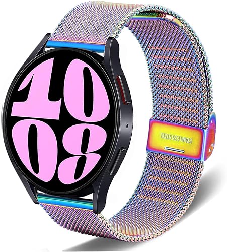 Miniatura 8 de Correas compatibles con Samsung Galaxy Watch 66 Classic  55 Pro  44 ClassicGalaxy 3 1.614 in  Active 2, correa de repuesto de malla metálica de