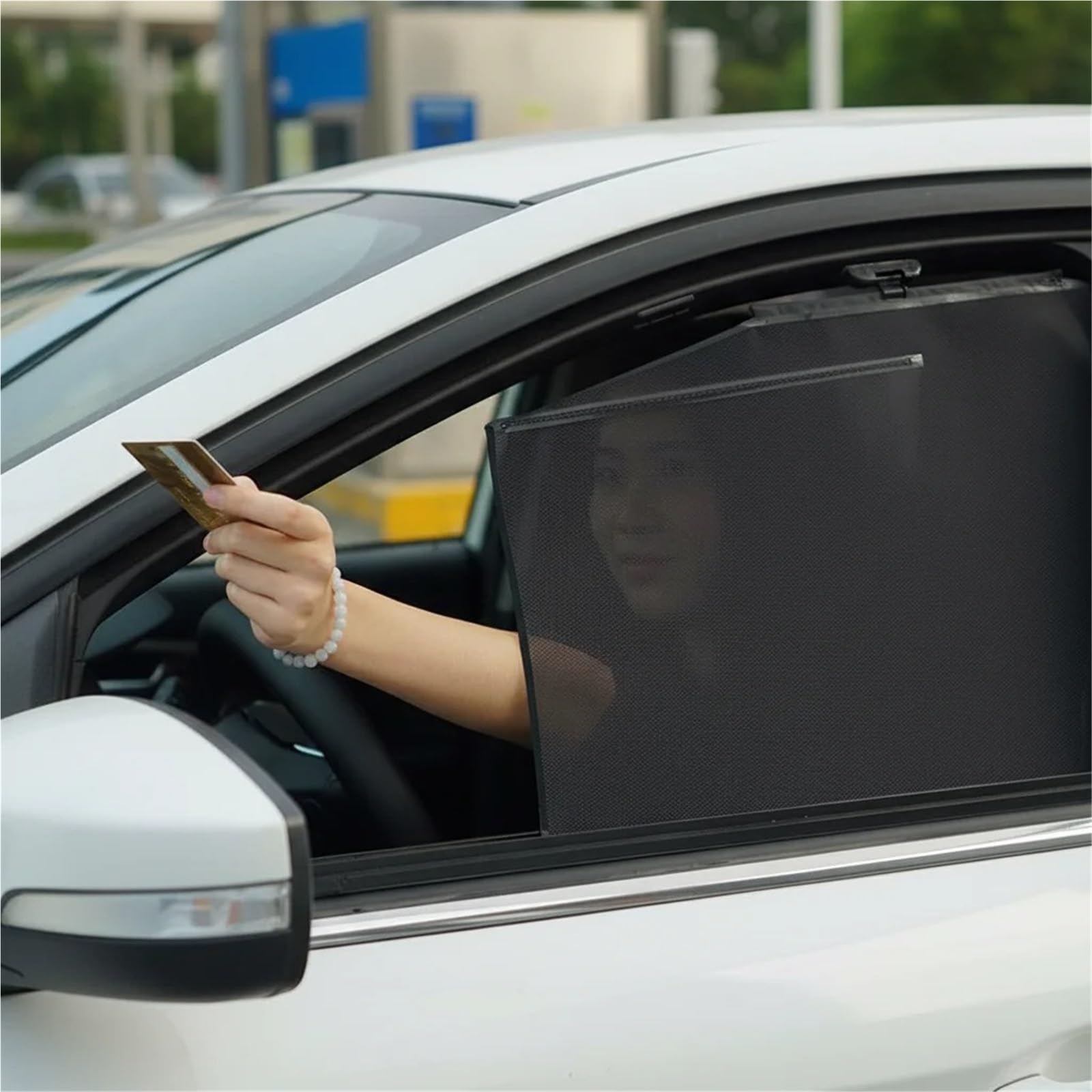 Parasol Lateral Coche Privacidad Cortina de Ventana Coche Parasol retráctil Verano Auto Ventana Lateral Protección Solar UV Aislamiento Pliegue(A)